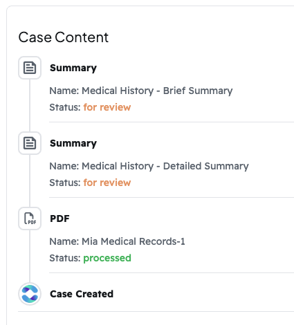 Case Content Summaries