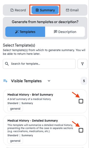 Summary Templates